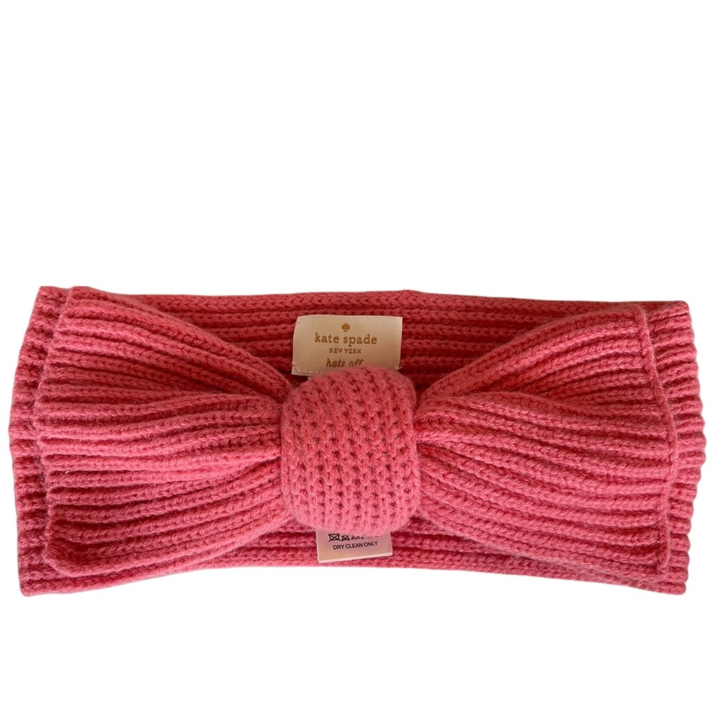 KATE SPADE New York “hats off” Peachy Pink Wool Blend Big Bow Headband